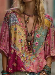 Women’s Boho Peasant Flowy Shirt