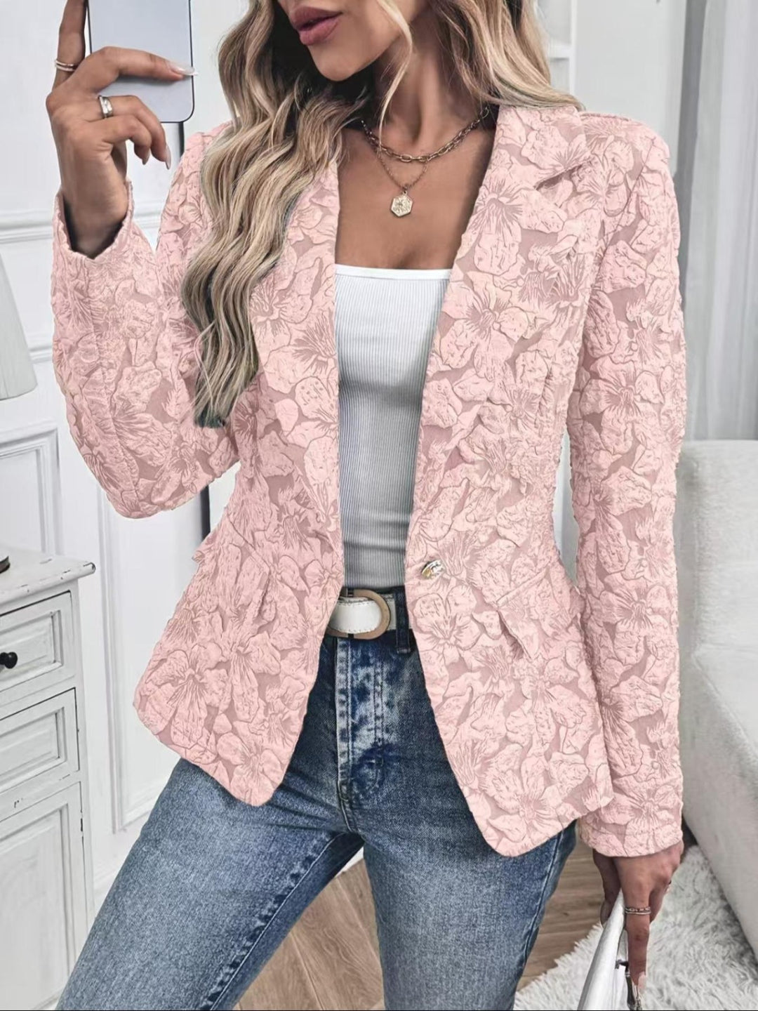 Women’s Paisley Jacquard Fitted Blazer
