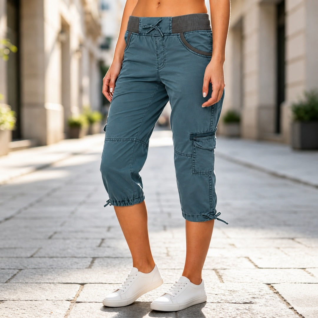 Women’s High-Waist Cargo Capri Pants