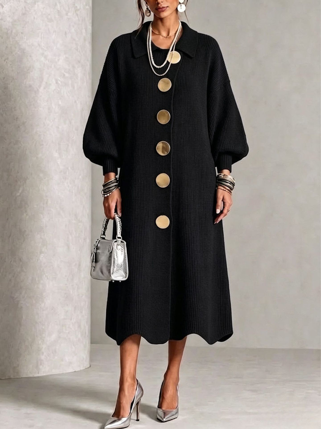 Women’s Long Sleeve Button-Down Dress