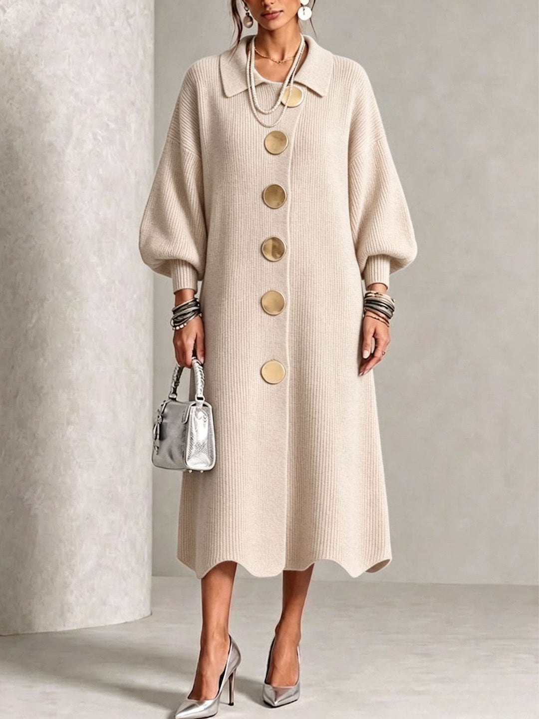 Women’s Long Sleeve Button-Down Dress
