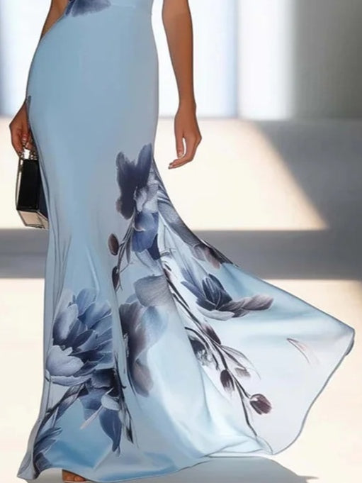 Women’s Off-Shoulder Printed Maxi Dress