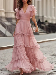 Women’s Light Pink Wedding Maxi Dress