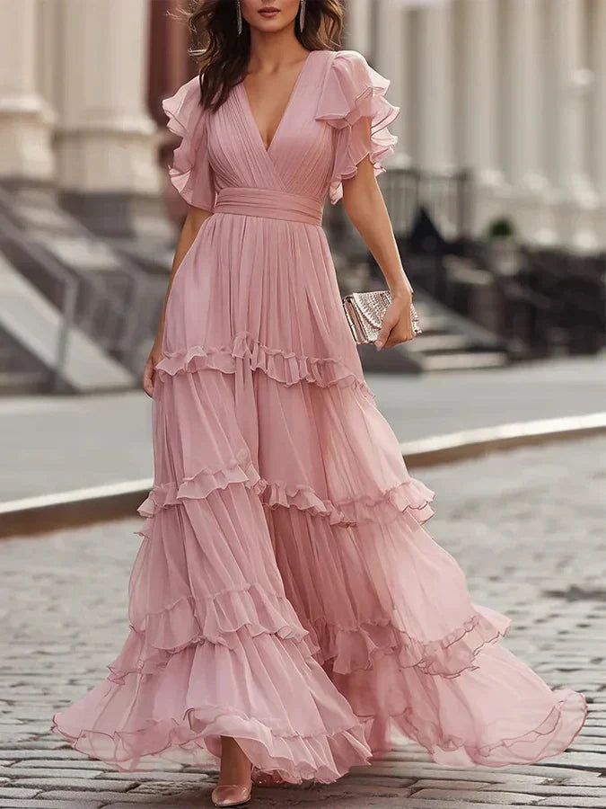 Women’s Light Pink Wedding Maxi Dress