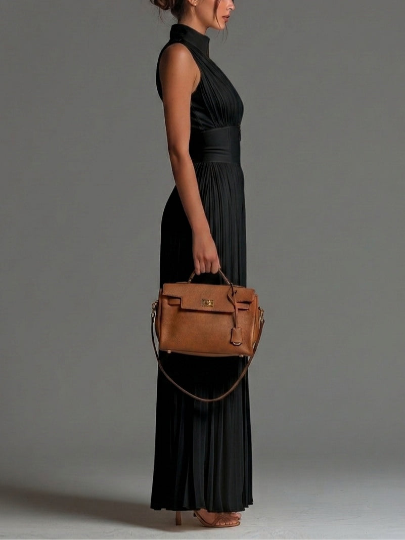Women’s Black V-Neck Wide-Leg Jumpsuit