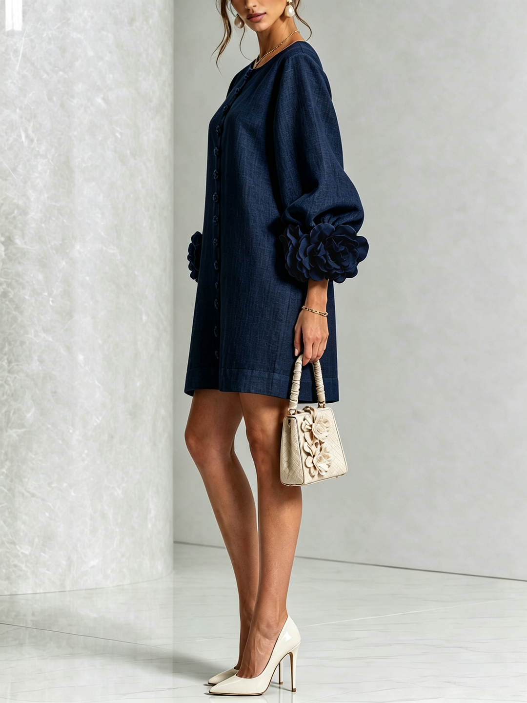 Women’s Floral Button-Down Mini Dress