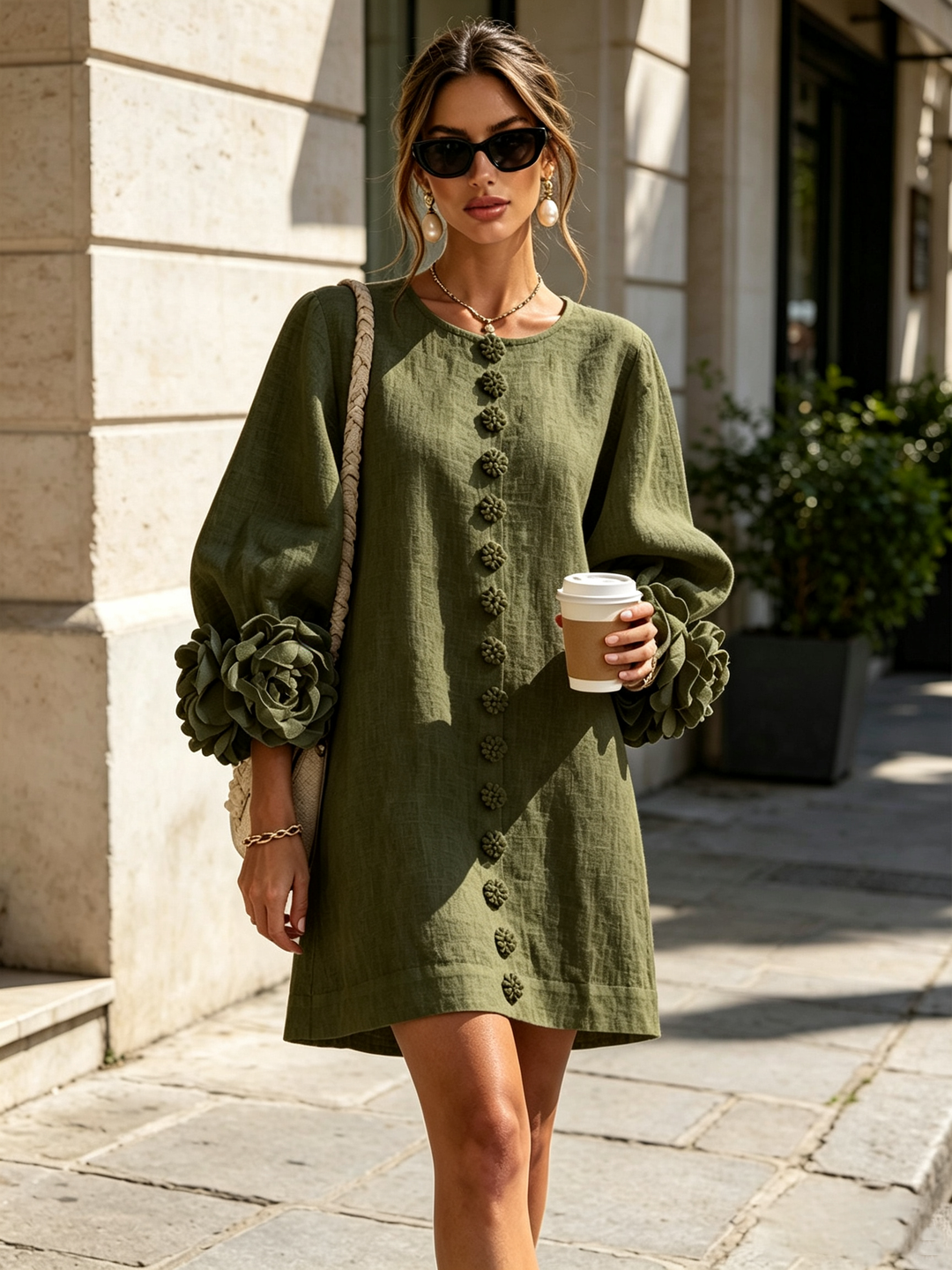 Women’s Floral Button-Down Mini Dress