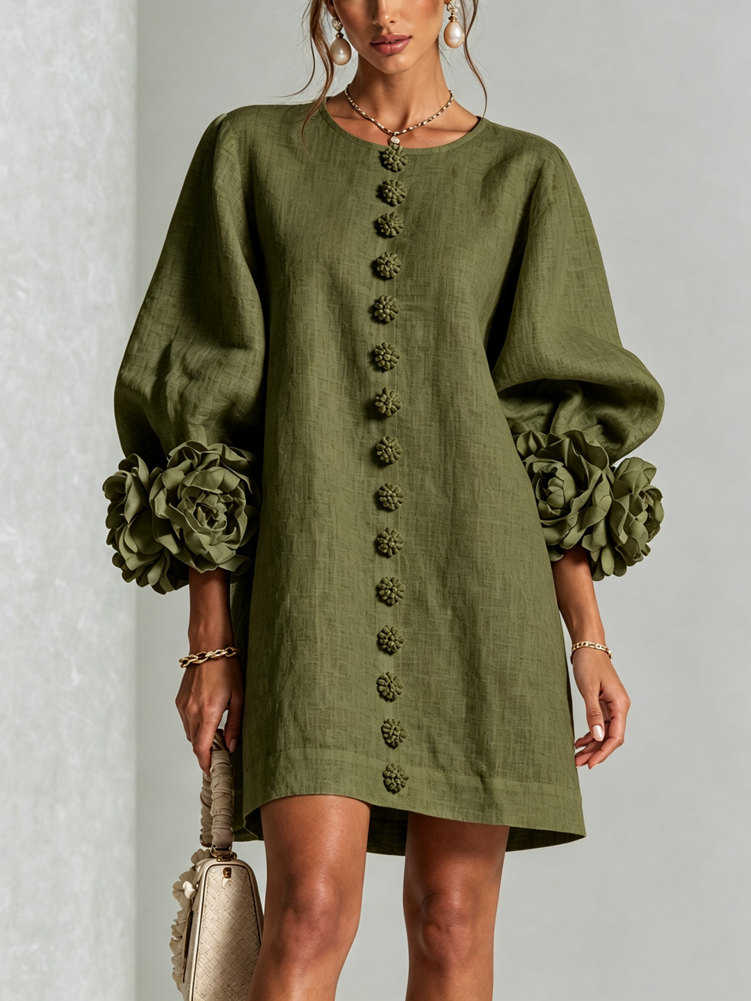 Women’s Floral Button-Down Mini Dress