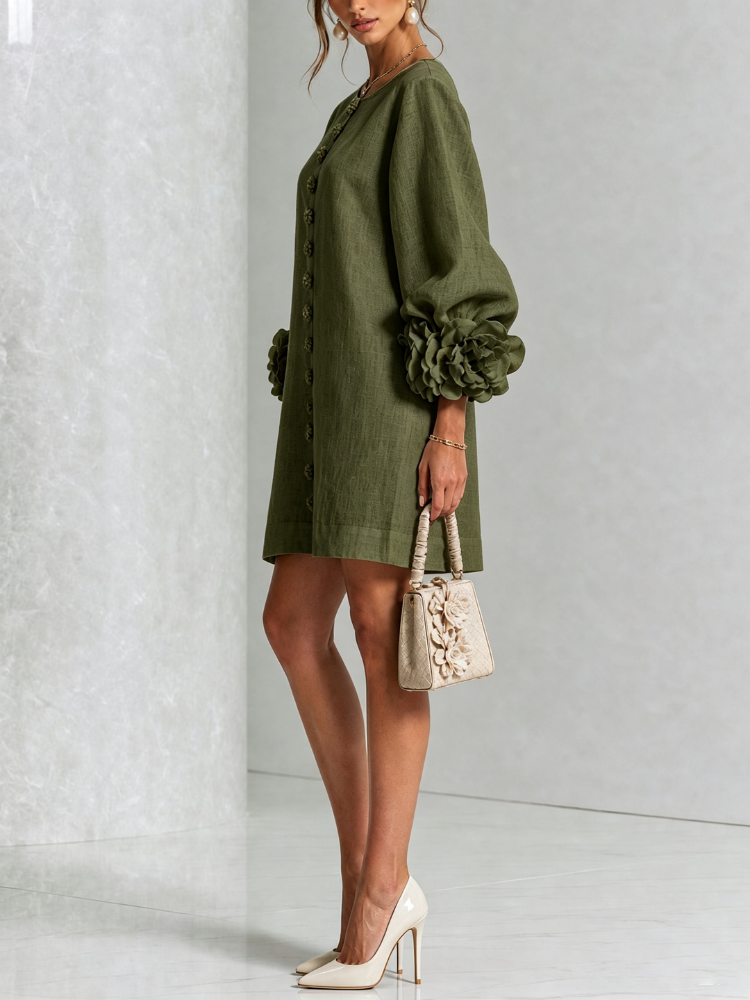 Women’s Floral Button-Down Mini Dress