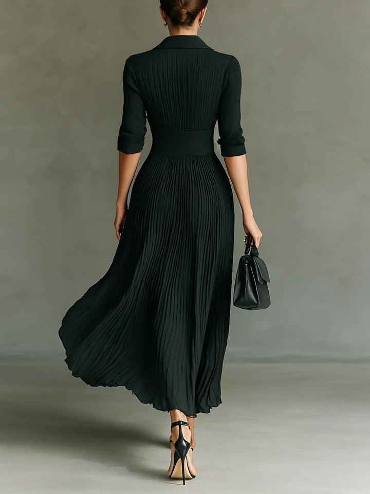Women’s Pleated High Waisted Maxi Dress