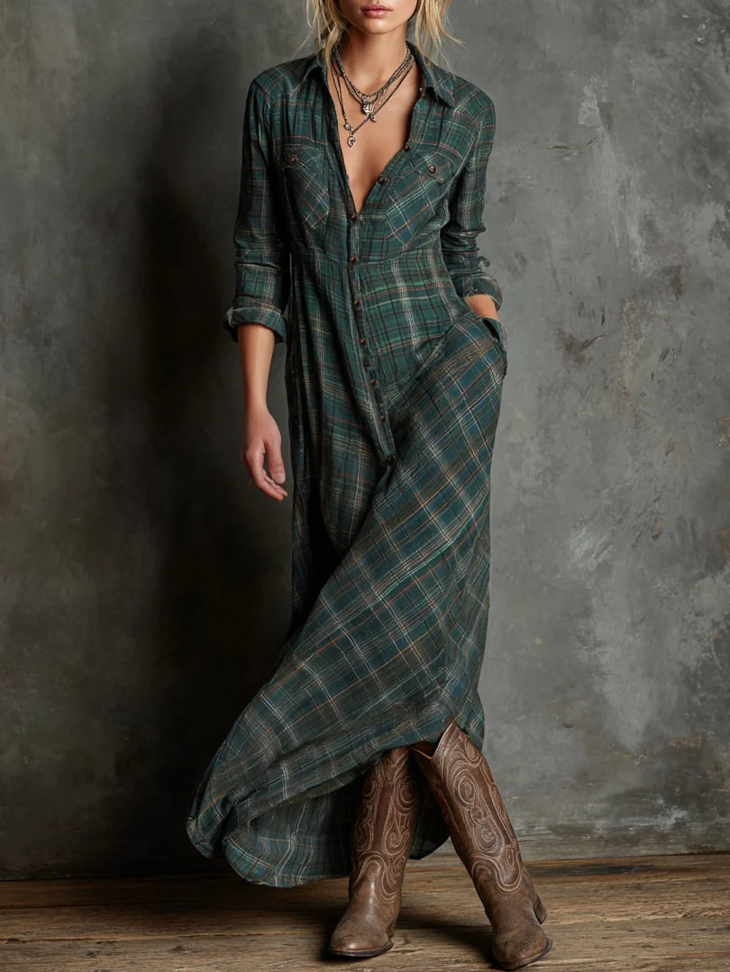 Women’s Plaid Maxi Dress