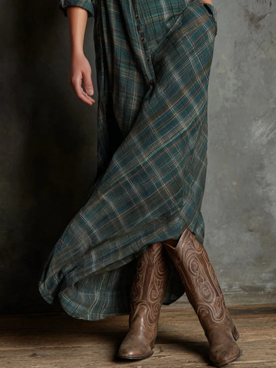 Women’s Plaid Maxi Dress
