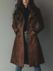 Women’s Elegant Suede-Effect Coat