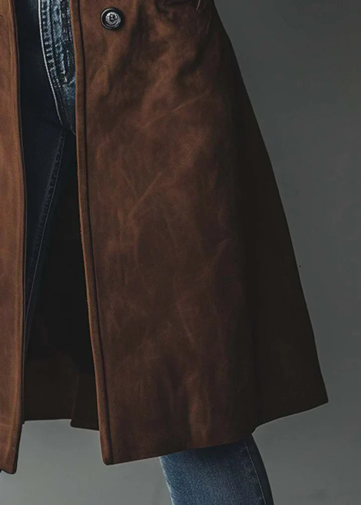 Women’s Elegant Suede-Effect Coat