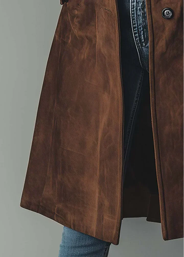 Women’s Elegant Suede-Effect Coat