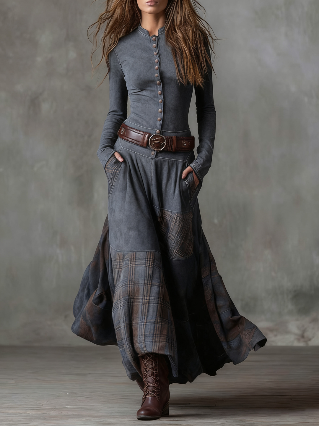 Women’s Belted Maxi Dress