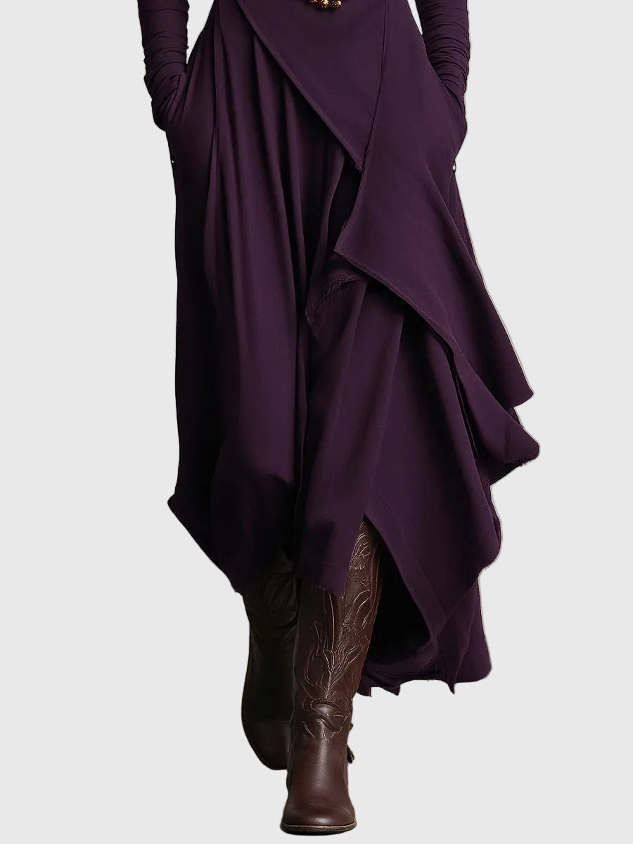 Women’s Violet Pleated Maxi Dress