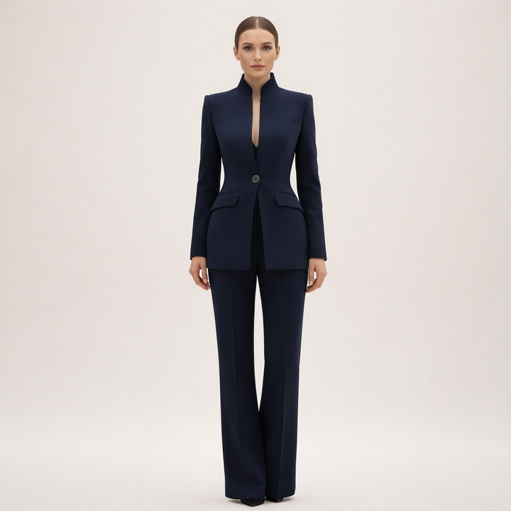 Women’s Tailored Wide-Leg Two-Piece Pantsuit