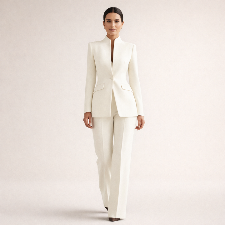 Women’s Tailored Wide-Leg Two-Piece Pantsuit