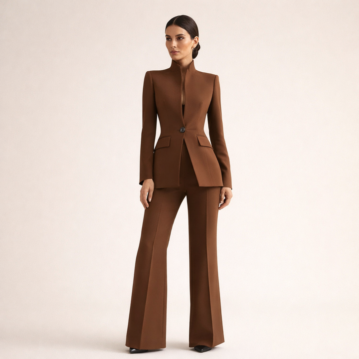 Women’s Tailored Wide-Leg Two-Piece Pantsuit
