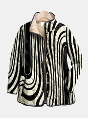 Women’s Casual Quilted Geometric Print Jacket