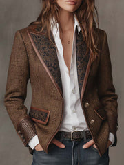Women’s Herringbone Printed Panel Blazer