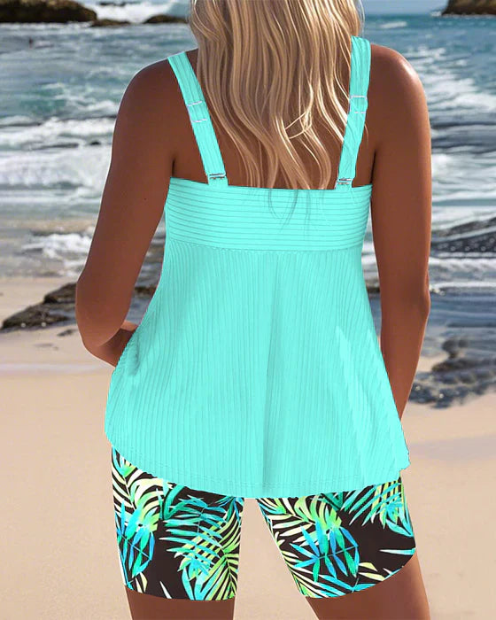 Women’s Ribbed Two Piece Tankini Set