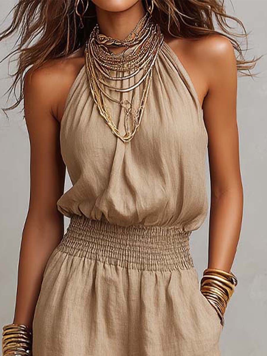 Women’s Halter Neck Wide Leg Jumpsuit