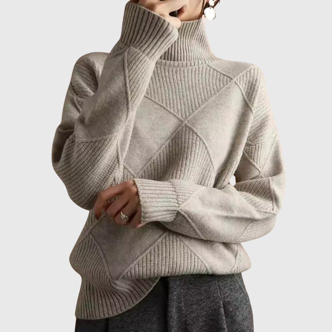 Women’s Geometric Turtleneck Sweater