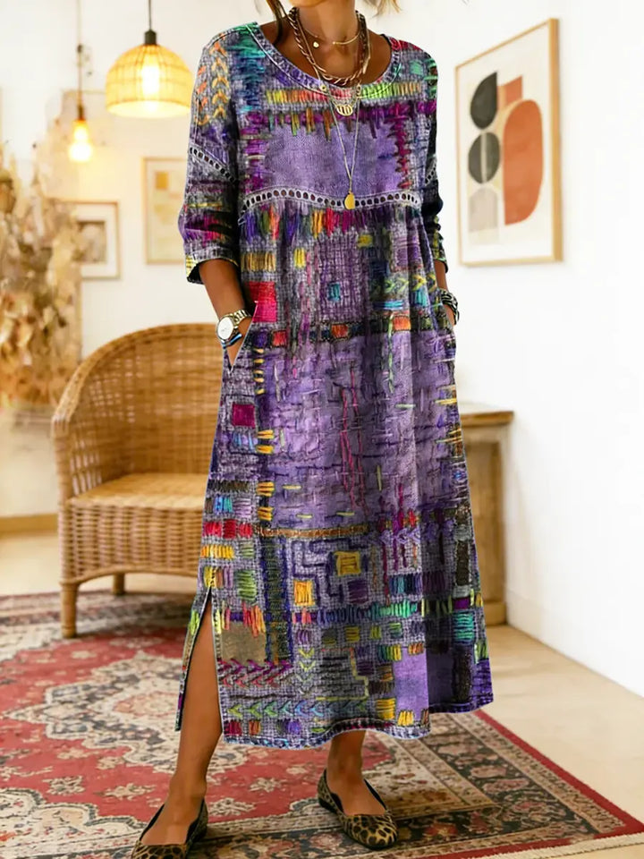 Women’s Boho Patchwork Printed Dress