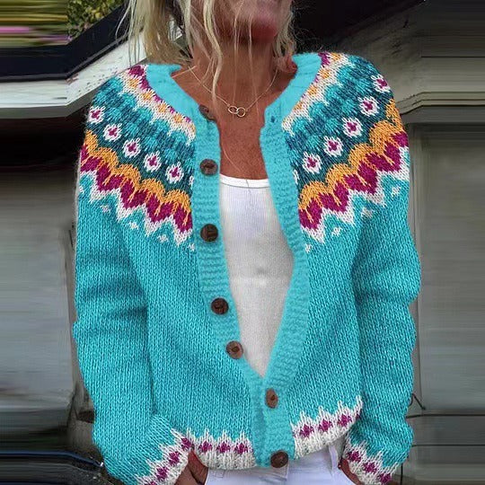 Women’s Oversized Retro Button Front Cardigan