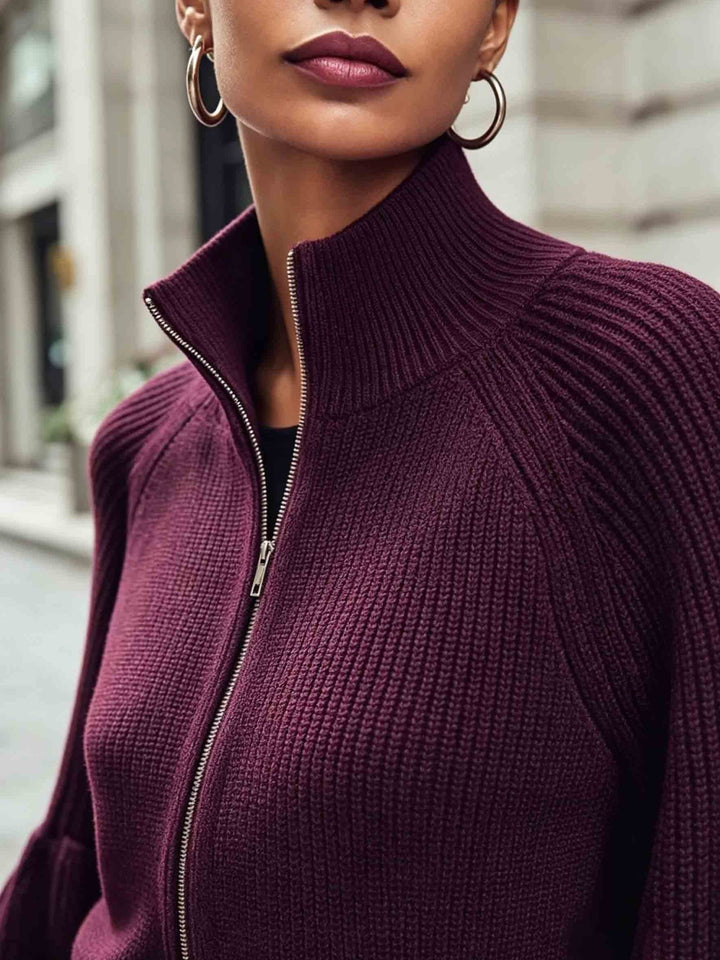Women’s Slim Fit Zip-Up Cardigan