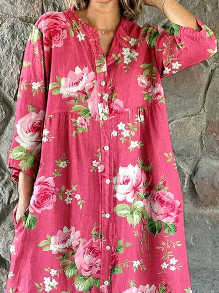 Women’s Artistic Floral Print Dress