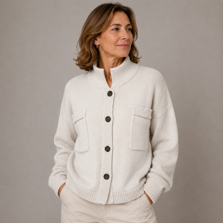 Women’s Stand Collar Button Up Cardigan