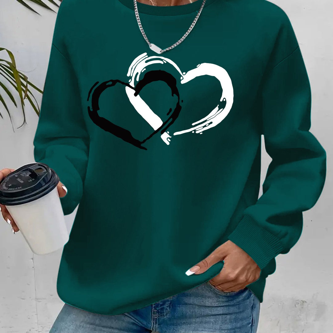 Women’s Heart Pattern Knit Pullover Sweater