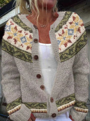 Women’s Retro Long Sleeve Cardigan