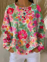 Women’s Soft Floral Pullover Sweater