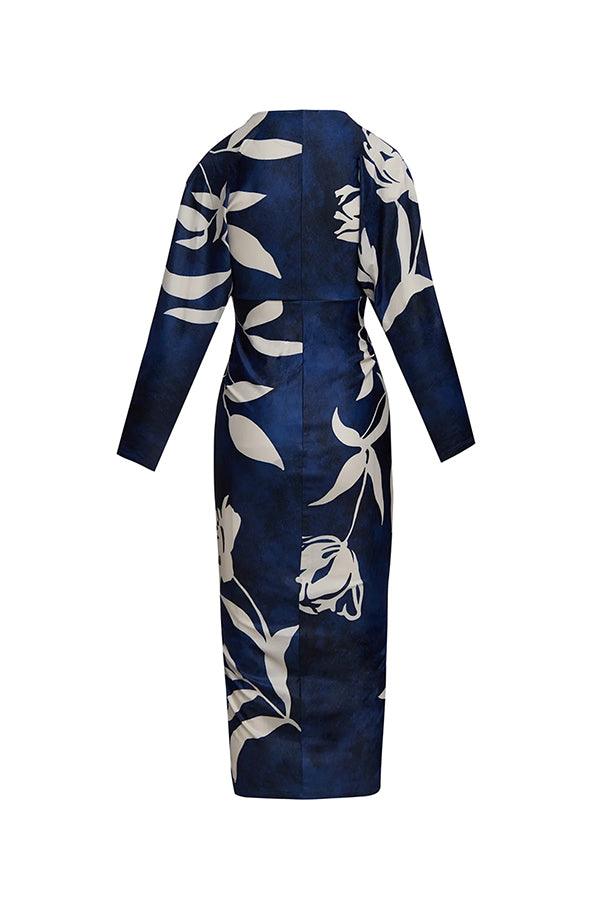 Women’s Printed Dolman Sleeve Midi Dress