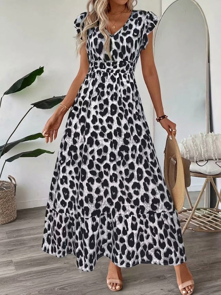 Women’s Baroque Print V-Neck Maxi Dress