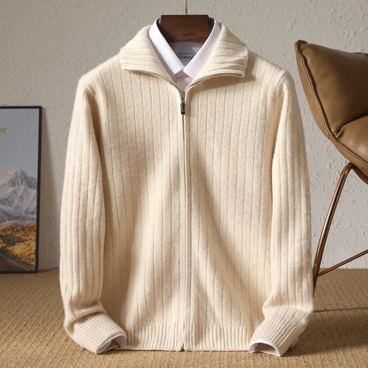 Men’s Ribbed Zip Up Cardigan