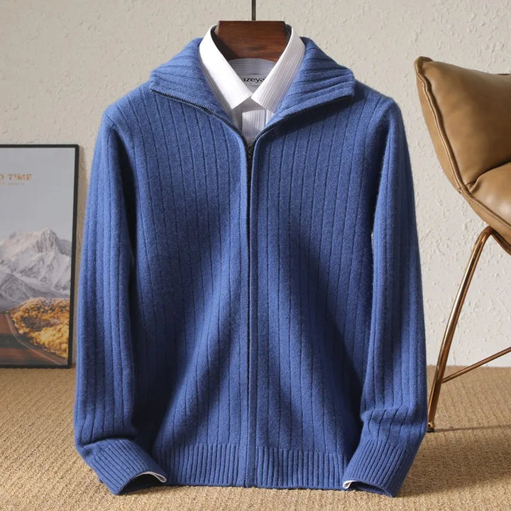 Men’s Ribbed Zip Up Cardigan