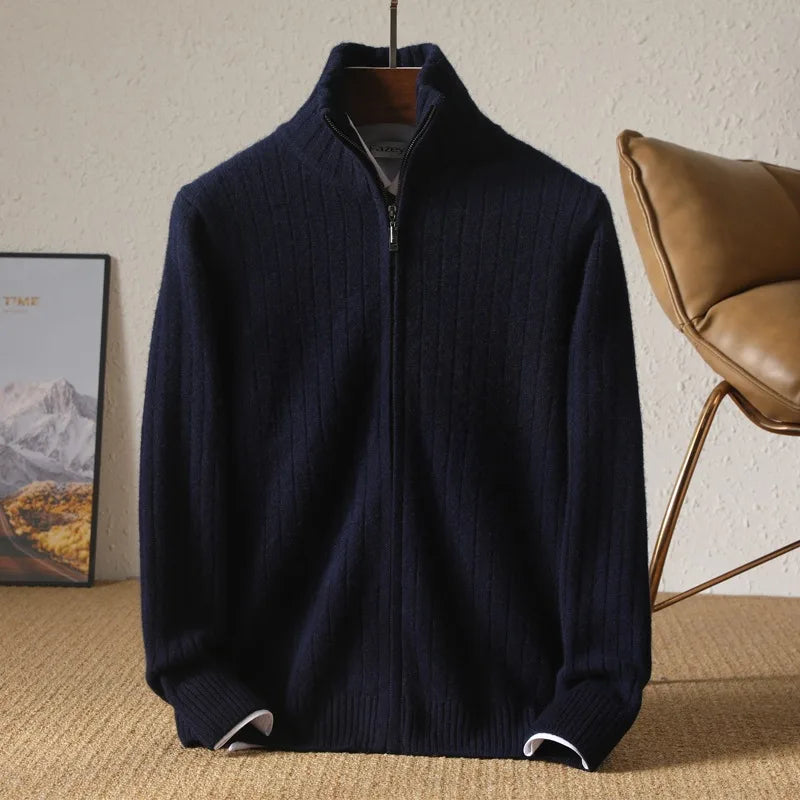 Men’s Ribbed Zip Up Cardigan