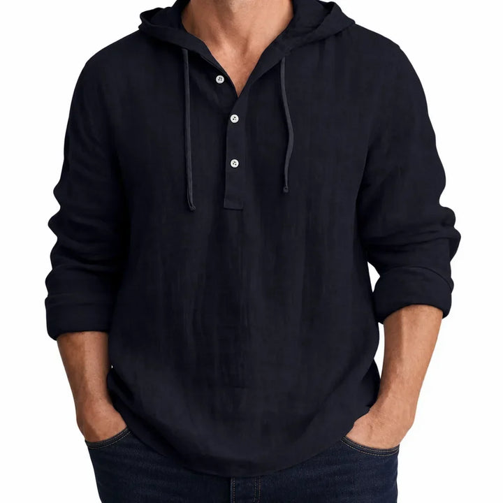 Men’s Relaxed Hooded Henley Shirt