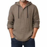Men’s Relaxed Hooded Henley Shirt