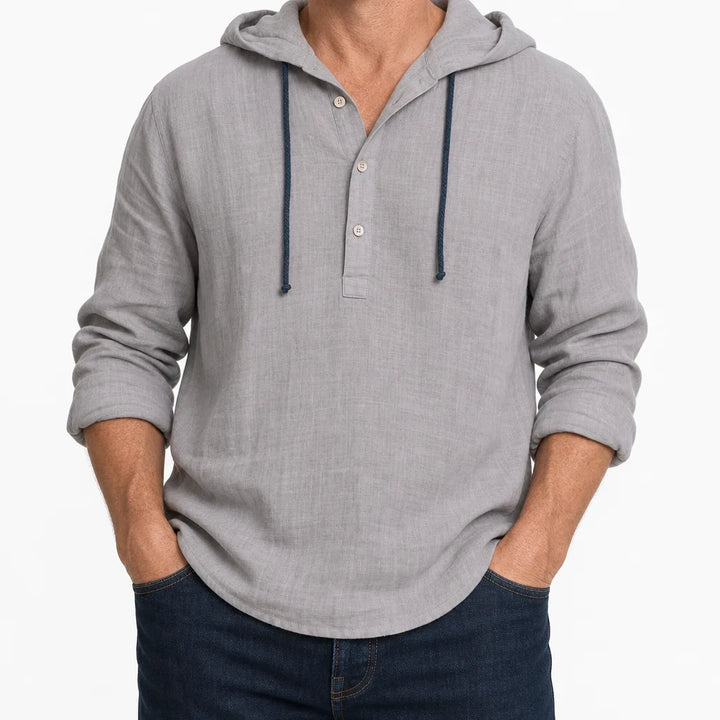 Men’s Relaxed Hooded Henley Shirt
