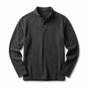 Men’s Textured Stand Collar Pullover Sweater
