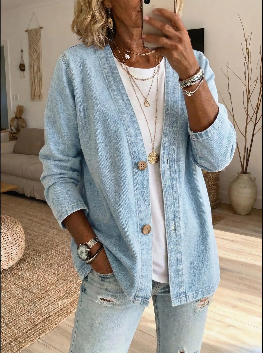 Women’s Button Front Collared Coat