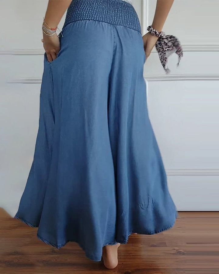 Women’s High-Waisted Wide-Leg Stretch Pants