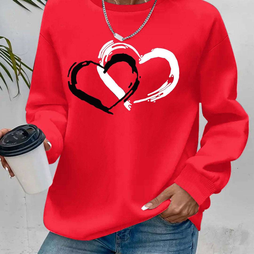 Women’s Heart Pattern Knit Pullover Sweater