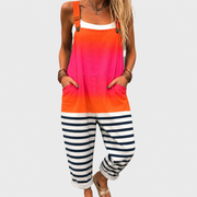 Comfortable Printed Overalls
